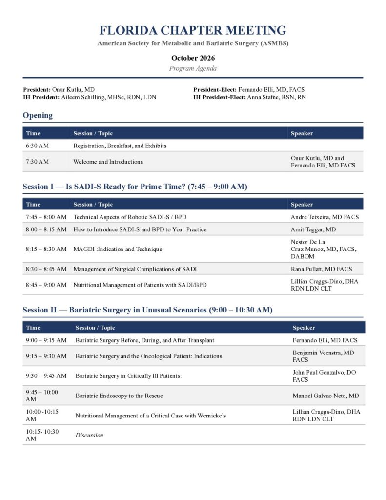 2026 ASMBS FL Chapter Mtg Agenda